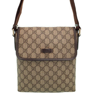 Gucci Supreme GG Plus Messenger Crossbody Bag Brown